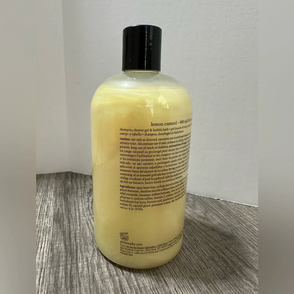 Philosophy Lemon Custard Shampoo, Shower Gel & Bubble Bath 16fl.oz. - Picture 3 of 3